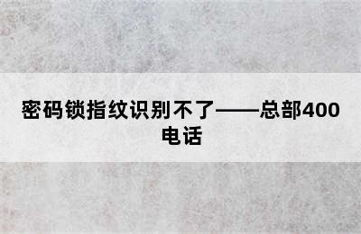 密码锁指纹识别不了——总部400电话