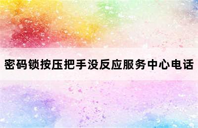 密码锁按压把手没反应服务中心电话