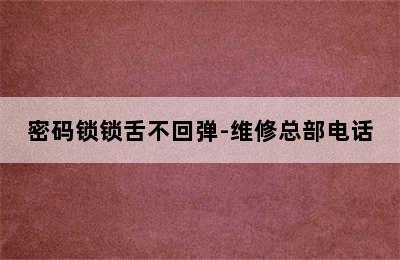 密码锁锁舌不回弹-维修总部电话