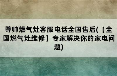 尊帅燃气灶客服电话全国售后(【全国燃气灶维修】专家解决你的家电问题)