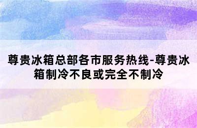 尊贵冰箱总部各市服务热线-尊贵冰箱制冷不良或完全不制冷