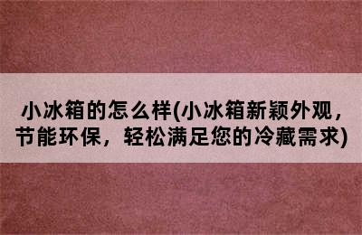 小冰箱的怎么样(小冰箱新颖外观，节能环保，轻松满足您的冷藏需求)