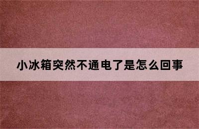 小冰箱突然不通电了是怎么回事