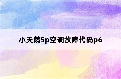 小天鹅5p空调故障代码p6