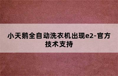 小天鹅全自动洗衣机出现e2-官方技术支持