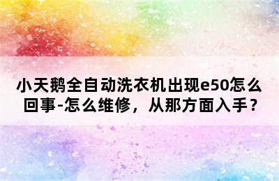 小天鹅全自动洗衣机出现e50怎么回事-怎么维修，从那方面入手？