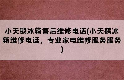 小天鹅冰箱售后维修电话(小天鹅冰箱维修电话，专业家电维修服务服务)