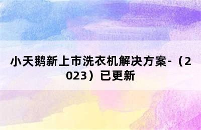 小天鹅新上市洗衣机解决方案-（2023）已更新