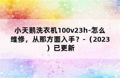 小天鹅洗衣机100v23h-怎么维修，从那方面入手？-（2023）已更新