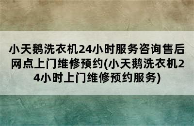 小天鹅洗衣机24小时服务咨询售后网点上门维修预约(小天鹅洗衣机24小时上门维修预约服务)