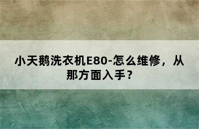 小天鹅洗衣机E80-怎么维修，从那方面入手？