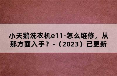 小天鹅洗衣机e11-怎么维修，从那方面入手？-（2023）已更新