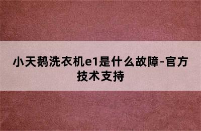 小天鹅洗衣机e1是什么故障-官方技术支持