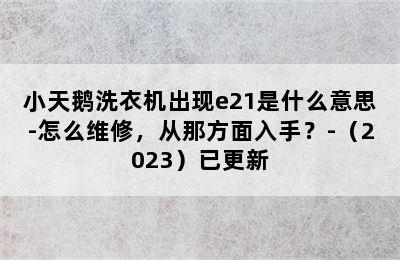 小天鹅洗衣机出现e21是什么意思-怎么维修，从那方面入手？-（2023）已更新