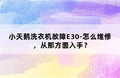 小天鹅洗衣机故障E30-怎么维修，从那方面入手？