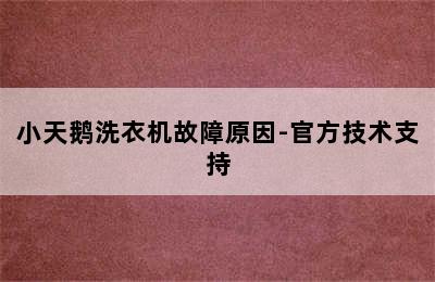 小天鹅洗衣机故障原因-官方技术支持