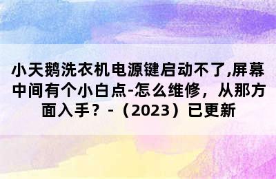 小天鹅洗衣机电源键启动不了,屏幕中间有个小白点-怎么维修，从那方面入手？-（2023）已更新