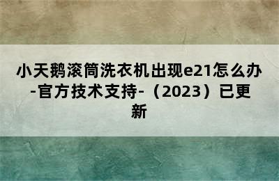 小天鹅滚筒洗衣机出现e21怎么办-官方技术支持-（2023）已更新