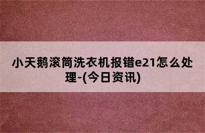 小天鹅滚筒洗衣机报错e21怎么处理-(今日资讯)