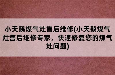 小天鹅煤气灶售后维修(小天鹅煤气灶售后维修专家，快速修复您的煤气灶问题)