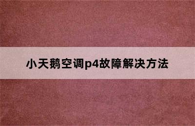 小天鹅空调p4故障解决方法