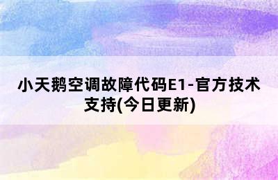 小天鹅空调故障代码E1-官方技术支持(今日更新)