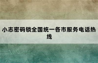 小志密码锁全国统一各市服务电话热线