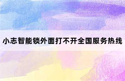 小志智能锁外面打不开全国服务热线