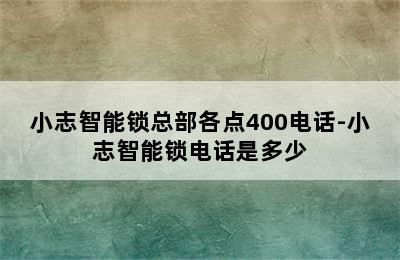 小志智能锁总部各点400电话-小志智能锁电话是多少