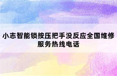 小志智能锁按压把手没反应全国维修服务热线电话