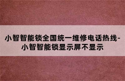 小智智能锁全国统一维修电话热线-小智智能锁显示屏不显示