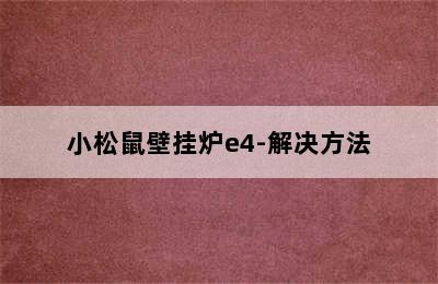 小松鼠壁挂炉e4-解决方法