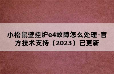 小松鼠壁挂炉e4故障怎么处理-官方技术支持（2023）已更新