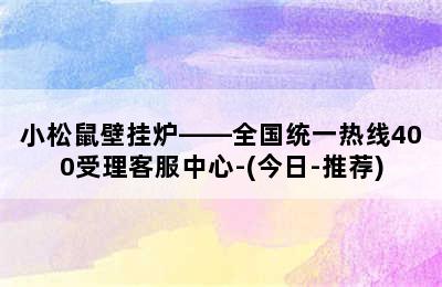 小松鼠壁挂炉——全国统一热线400受理客服中心-(今日-推荐)