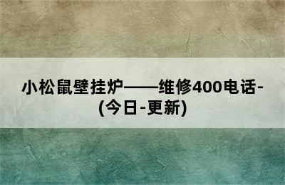 小松鼠壁挂炉——维修400电话-(今日-更新)