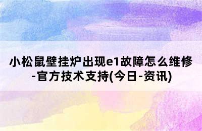 小松鼠壁挂炉出现e1故障怎么维修-官方技术支持(今日-资讯)