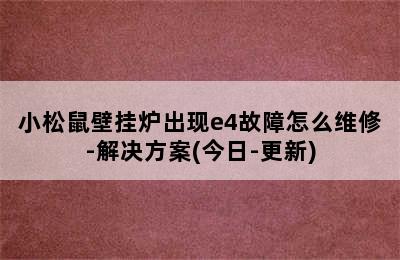 小松鼠壁挂炉出现e4故障怎么维修-解决方案(今日-更新)