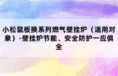 小松鼠板换系列燃气壁挂炉（适用对象）-壁挂炉节能、安全防护一应俱全