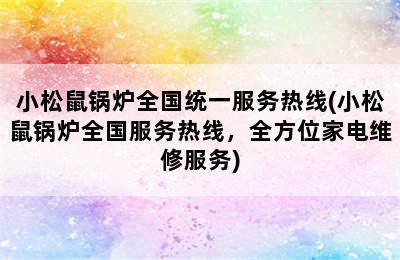 小松鼠锅炉全国统一服务热线(小松鼠锅炉全国服务热线，全方位家电维修服务)