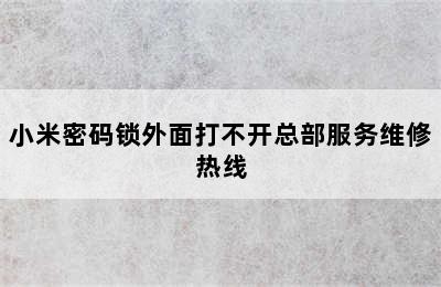 小米密码锁外面打不开总部服务维修热线