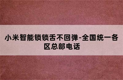 小米智能锁锁舌不回弹-全国统一各区总部电话