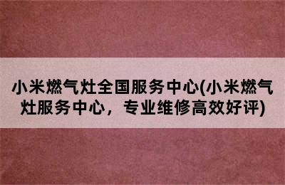 小米燃气灶全国服务中心(小米燃气灶服务中心，专业维修高效好评)