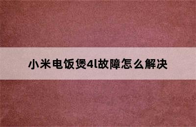 小米电饭煲4l故障怎么解决