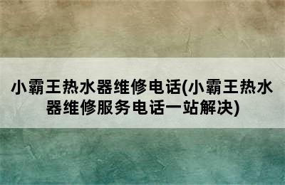 小霸王热水器维修电话(小霸王热水器维修服务电话一站解决)