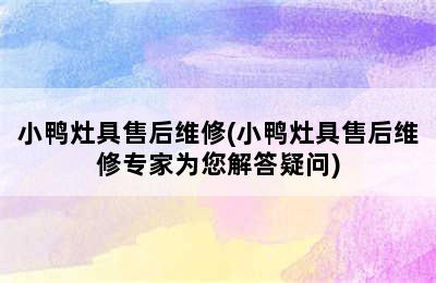 小鸭灶具售后维修(小鸭灶具售后维修专家为您解答疑问)