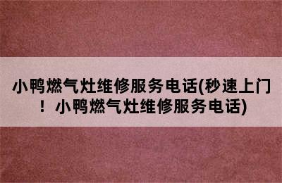 小鸭燃气灶维修服务电话(秒速上门！小鸭燃气灶维修服务电话)