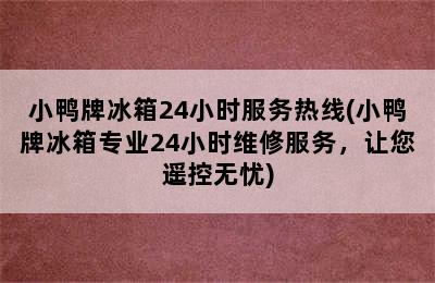 小鸭牌冰箱24小时服务热线(小鸭牌冰箱专业24小时维修服务，让您遥控无忧)