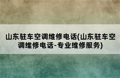 山东驻车空调维修电话(山东驻车空调维修电话-专业维修服务)