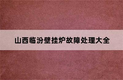 山西临汾壁挂炉故障处理大全