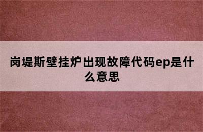 岗堤斯壁挂炉出现故障代码ep是什么意思